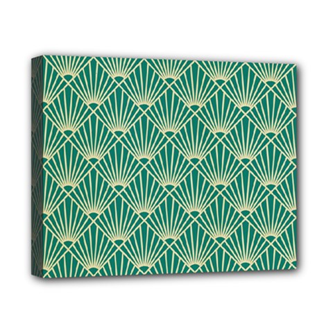 Green Fan  Canvas 10  X 8  by NouveauDesign