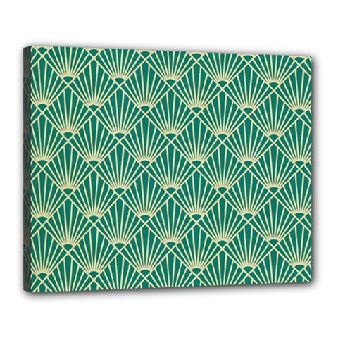 Green Fan  Canvas 20  X 16  by NouveauDesign