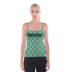 Green Fan  Spaghetti Strap Top by NouveauDesign