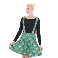 Green Fan  Suspender Skater Skirt by NouveauDesign