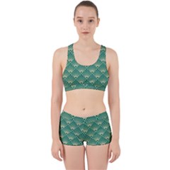 Green Fan  Work It Out Sports Bra Set by NouveauDesign