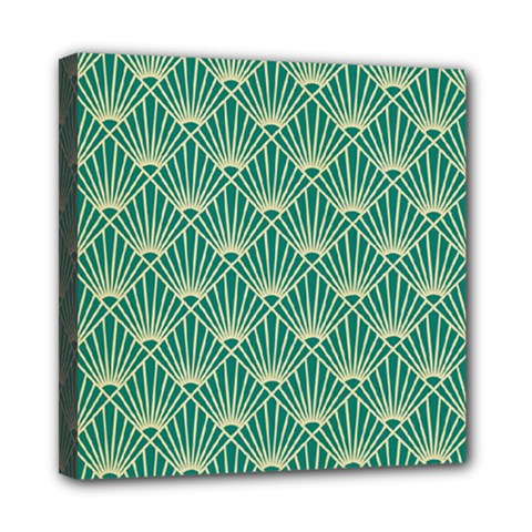 Green Fan  Mini Canvas 8  X 8  by NouveauDesign