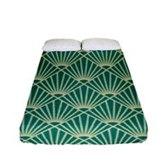 Green Fan  Fitted Sheet (full/ Double Size) by NouveauDesign