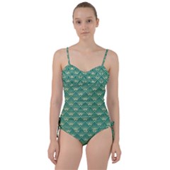 Green Fan  Sweetheart Tankini Set by NouveauDesign