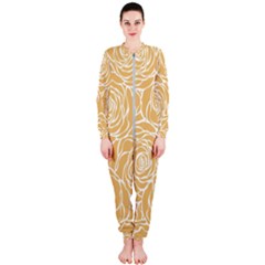 Yellow Peonines Onepiece Jumpsuit (ladies)  by NouveauDesign