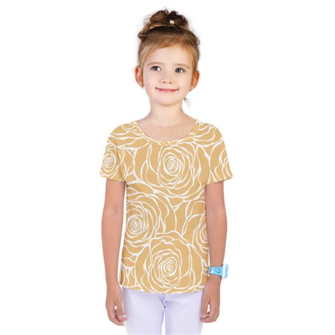 Yellow Peonines Kids  One Piece Tee by NouveauDesign