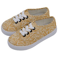 Yellow Peonines Kids  Classic Low Top Sneakers by NouveauDesign