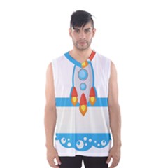 Rocket Spaceship Clip Art Clipart Men s Basketball Tank Top by Celenk