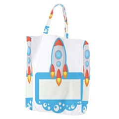 Rocket Spaceship Clip Art Clipart Giant Grocery Zipper Tote