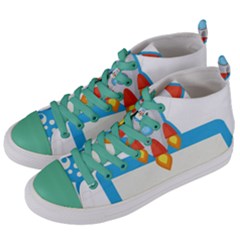 Rocket Spaceship Clip Art Clipart Women s Mid-top Canvas Sneakers