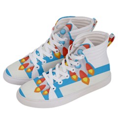 Rocket Spaceship Clip Art Clipart Men s Hi-top Skate Sneakers