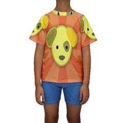 Adoption Animal Bark Boarding Kids  Short Sleeve Swimwear by Celenk