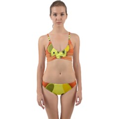 Adoption Animal Bark Boarding Wrap Around Bikini Set by Celenk