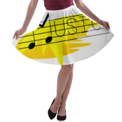 Music Dance Abstract Clip Art A-line Skater Skirt by Celenk