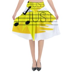 Music Dance Abstract Clip Art Flared Midi Skirt by Celenk