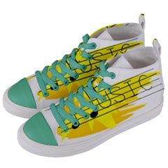 Music Dance Abstract Clip Art Women s Mid-top Canvas Sneakers