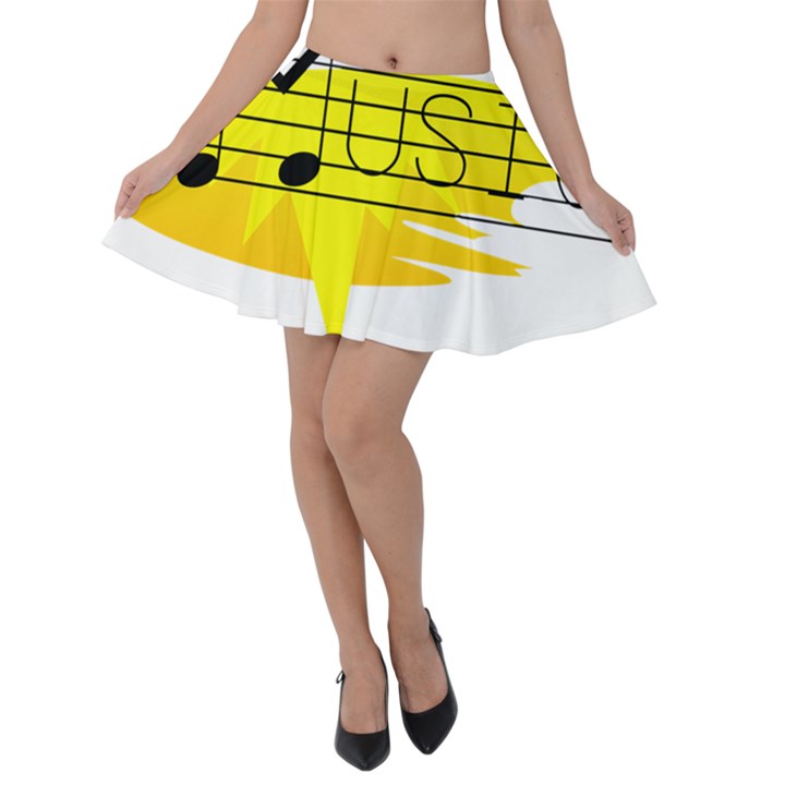 Music Dance Abstract Clip Art Velvet Skater Skirt