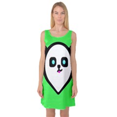 Panda Bear Sleeveless Satin Nightdress by Celenk