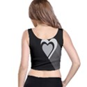 Heart Love Black And White Symbol Crop Top View3