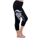 Heart Love Black And White Symbol Capri Winter Leggings  View3