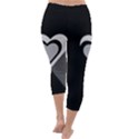 Heart Love Black And White Symbol Capri Winter Leggings  View4