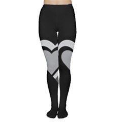 Heart Love Black And White Symbol Women s Tights