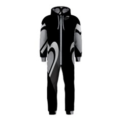 Heart Love Black And White Symbol Hooded Jumpsuit (kids)