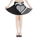 Heart Love Black And White Symbol Mini Flare Skirt View3