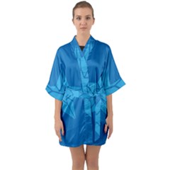 Star Design Pattern Texture Sign Quarter Sleeve Kimono Robe