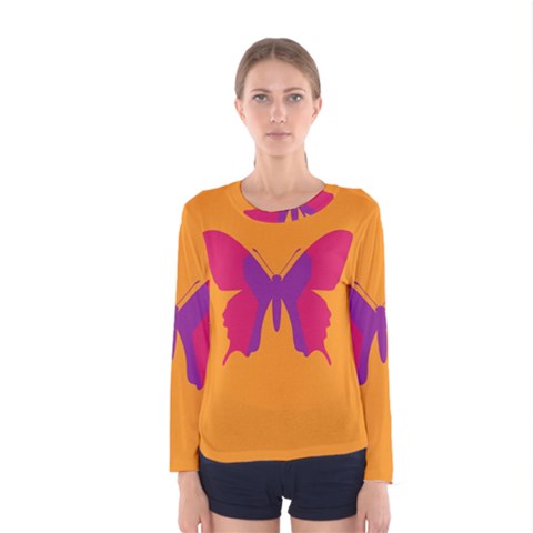 Butterfly Wings Insect Nature Women s Long Sleeve Tee by Celenk