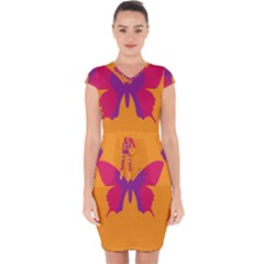 Butterfly Wings Insect Nature Capsleeve Drawstring Dress 