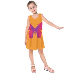 Butterfly Wings Insect Nature Kids  Sleeveless Dress by Celenk