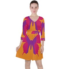 Butterfly Wings Insect Nature Ruffle Dress