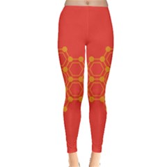 Pentagon Cells Chemistry Yellow Leggings  by Celenk