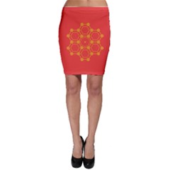 Pentagon Cells Chemistry Yellow Bodycon Skirt by Celenk