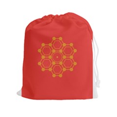 Pentagon Cells Chemistry Yellow Drawstring Pouches (xxl) by Celenk