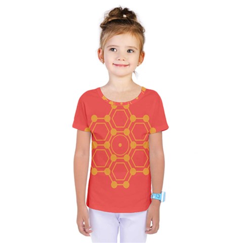 Pentagon Cells Chemistry Yellow Kids  One Piece Tee by Celenk