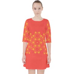 Pentagon Cells Chemistry Yellow Pocket Dress by Celenk