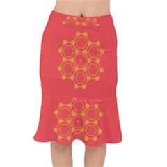 Pentagon Cells Chemistry Yellow Mermaid Skirt