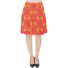 Pentagon Cells Chemistry Yellow Velvet High Waist Skirt