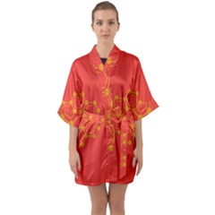 Pentagon Cells Chemistry Yellow Quarter Sleeve Kimono Robe