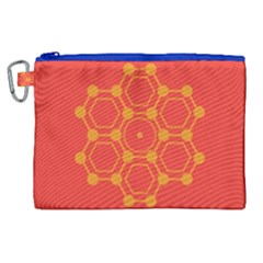 Pentagon Cells Chemistry Yellow Canvas Cosmetic Bag (xl) by Celenk