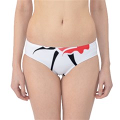 Flower Rose Contour Outlines Black Hipster Bikini Bottoms by Celenk