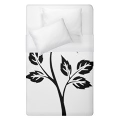 Flower Rose Contour Outlines Black Duvet Cover (single Size) by Celenk