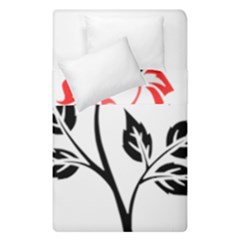 Flower Rose Contour Outlines Black Duvet Cover Double Side (single Size) by Celenk