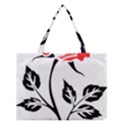 Flower Rose Contour Outlines Black Medium Tote Bag View1