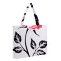 Flower Rose Contour Outlines Black Medium Tote Bag View2