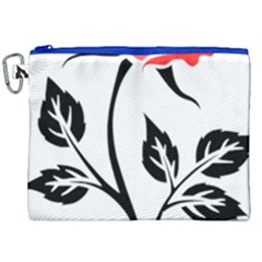 Flower Rose Contour Outlines Black Canvas Cosmetic Bag (xxl) by Celenk