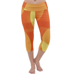 Abstract Orange Yellow Red Color Capri Yoga Leggings by Celenk