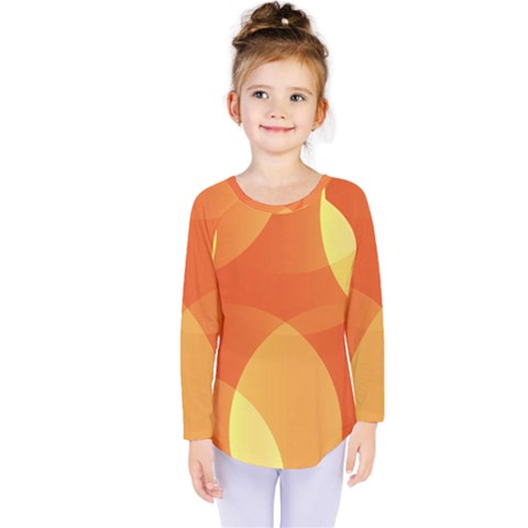 Abstract Orange Yellow Red Color Kids  Long Sleeve Tee by Celenk